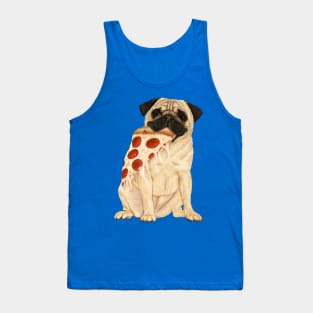 A pug with a slice of pizza Tank Top